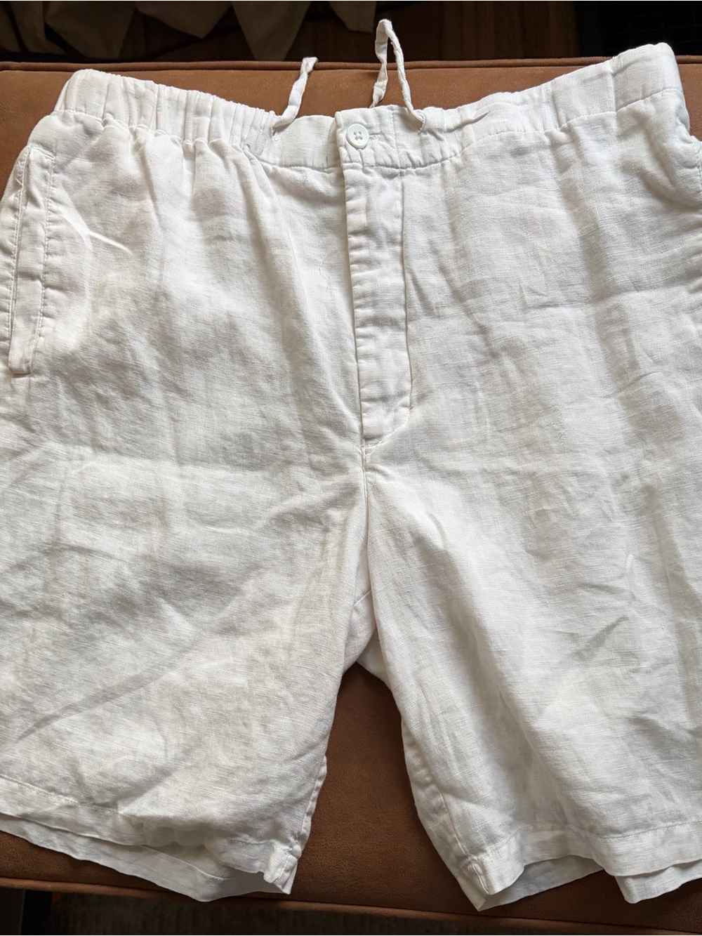 CEZANI Women’s L White Linen Shorts
